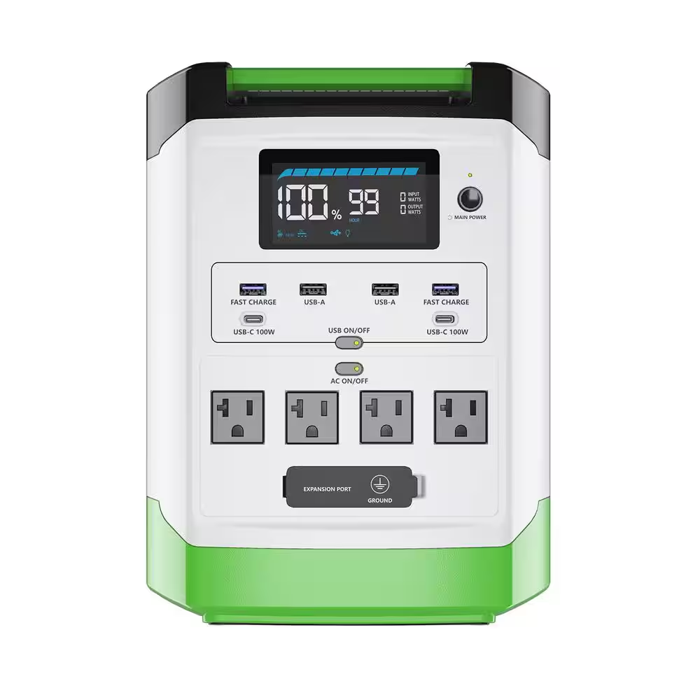 1800W Running/3600W Peak Push Button Start Lithium Solar Generator Gold
