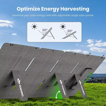 Foldable 200W Monocrystalline Portable Solar Panel for Electric Solar Generators, Water-Resistant IP67, Off-Grid