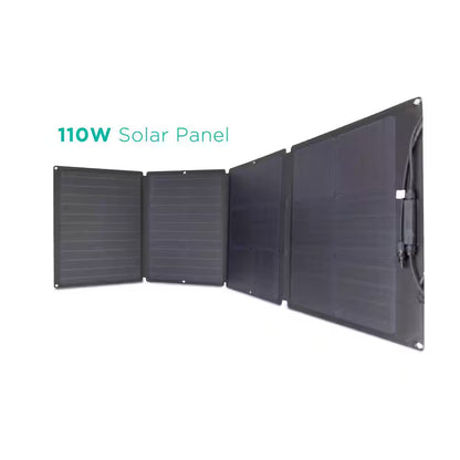 110-Watt Portable Solar Panel, Foldable Solar Charger Chainable for Power Station /Generator, Waterproof for Outdoors
